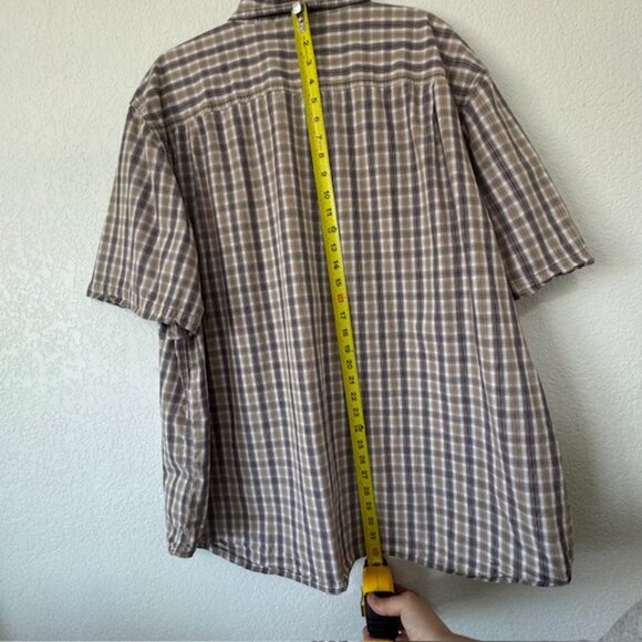Carhartt Mens Short Sleeve Plaid Pocketed Relaxed Fit Button Up Shirt Size 3X - Picture 6 of 7